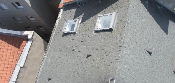 inspection photographique d'une toiture d'immeuble par drone au Havre